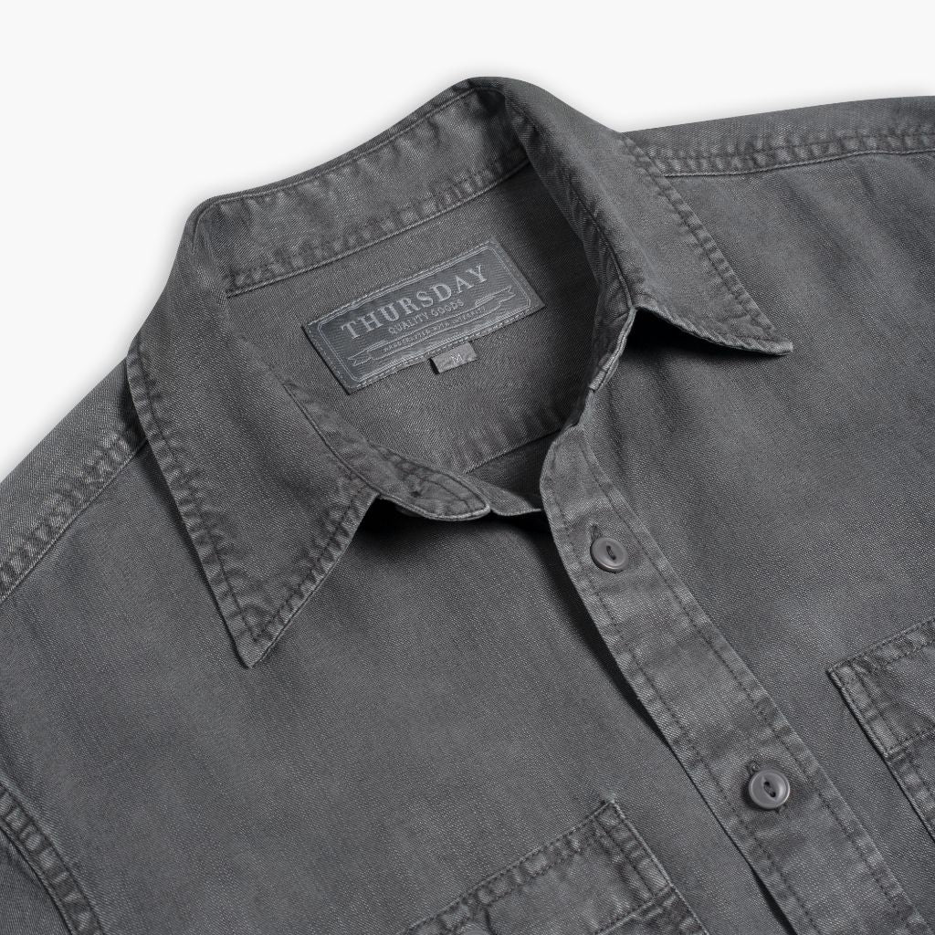 Chambray Workshirt | Charcoal - Image 4