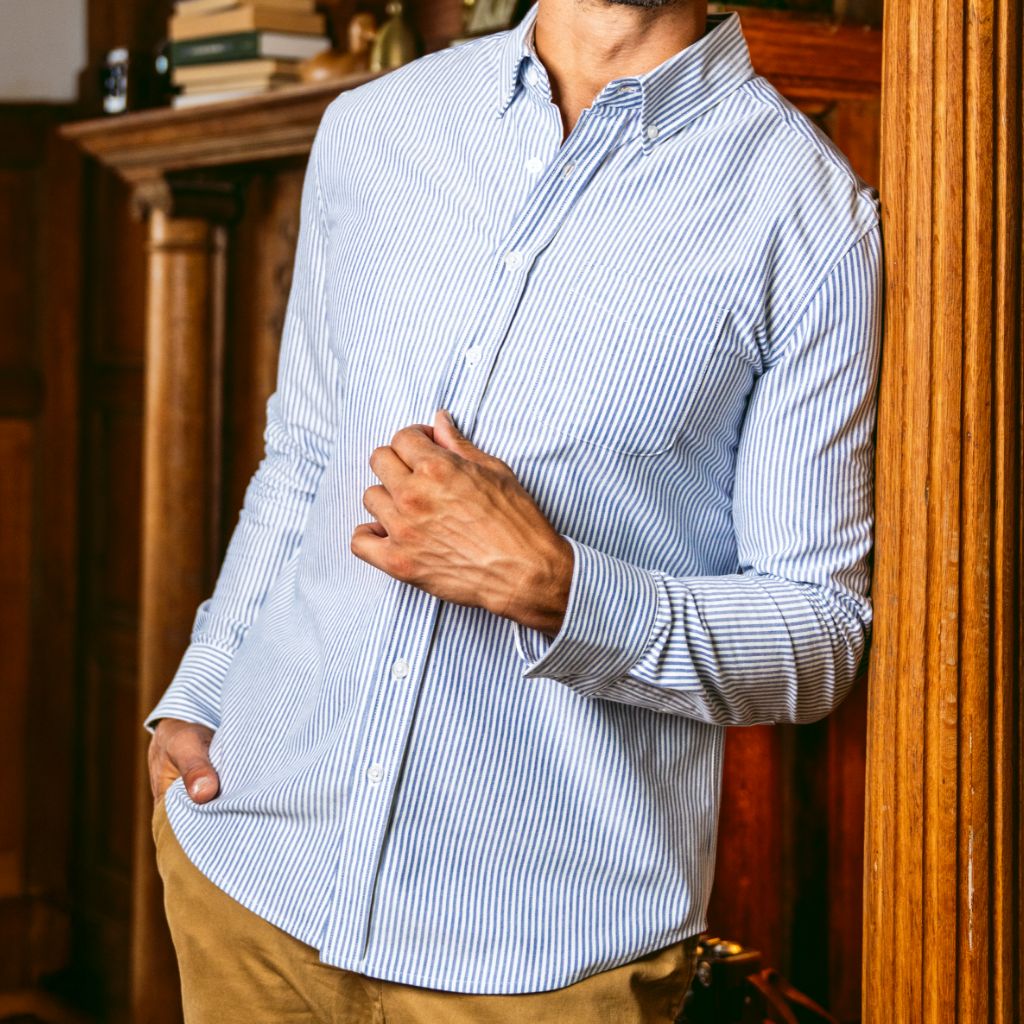 Oxford Shirt | White & Indigo - Image 5