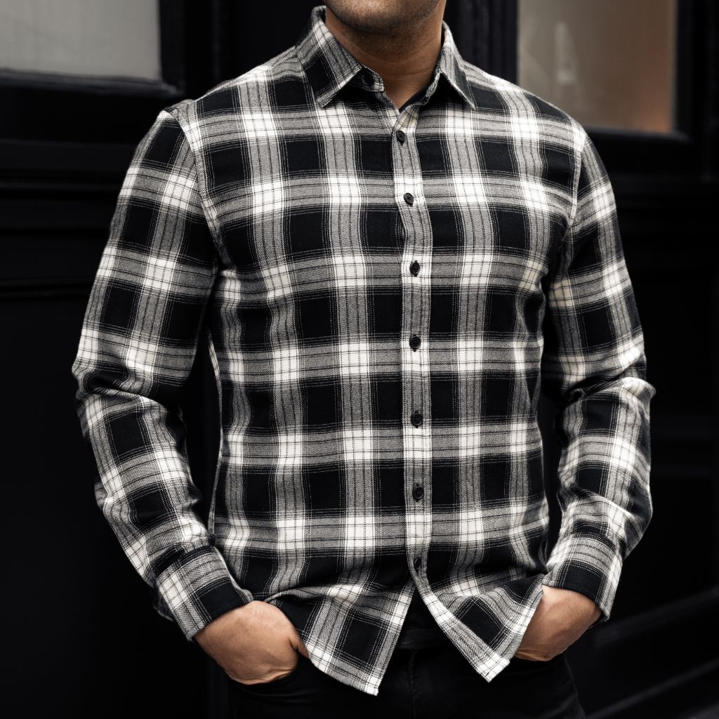 Forever Flannel Shirt | Black & Cream - Image 6
