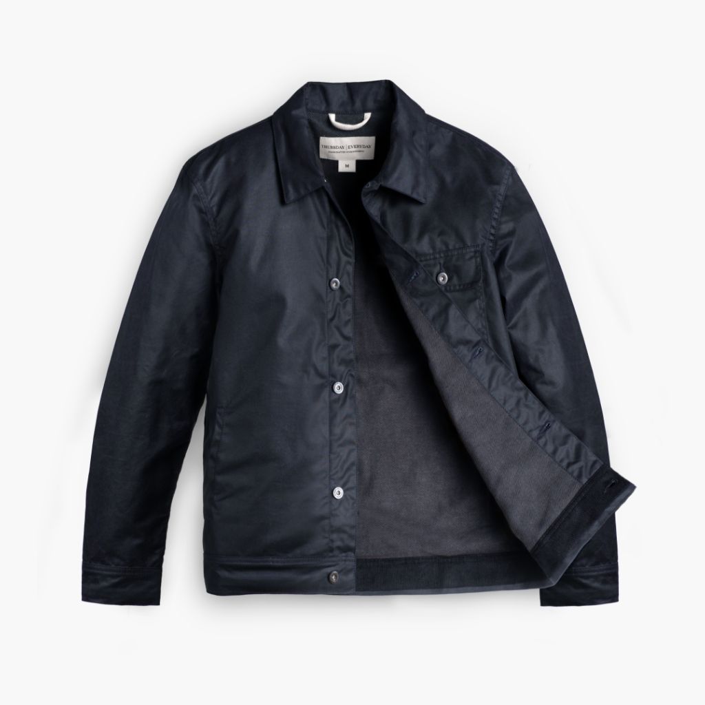 Waxed Canvas Field Jacket | Navy - Image 5