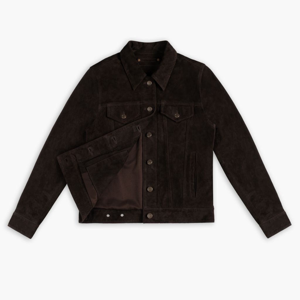 Suede Trucker Jacket | Chocolate - Image 5
