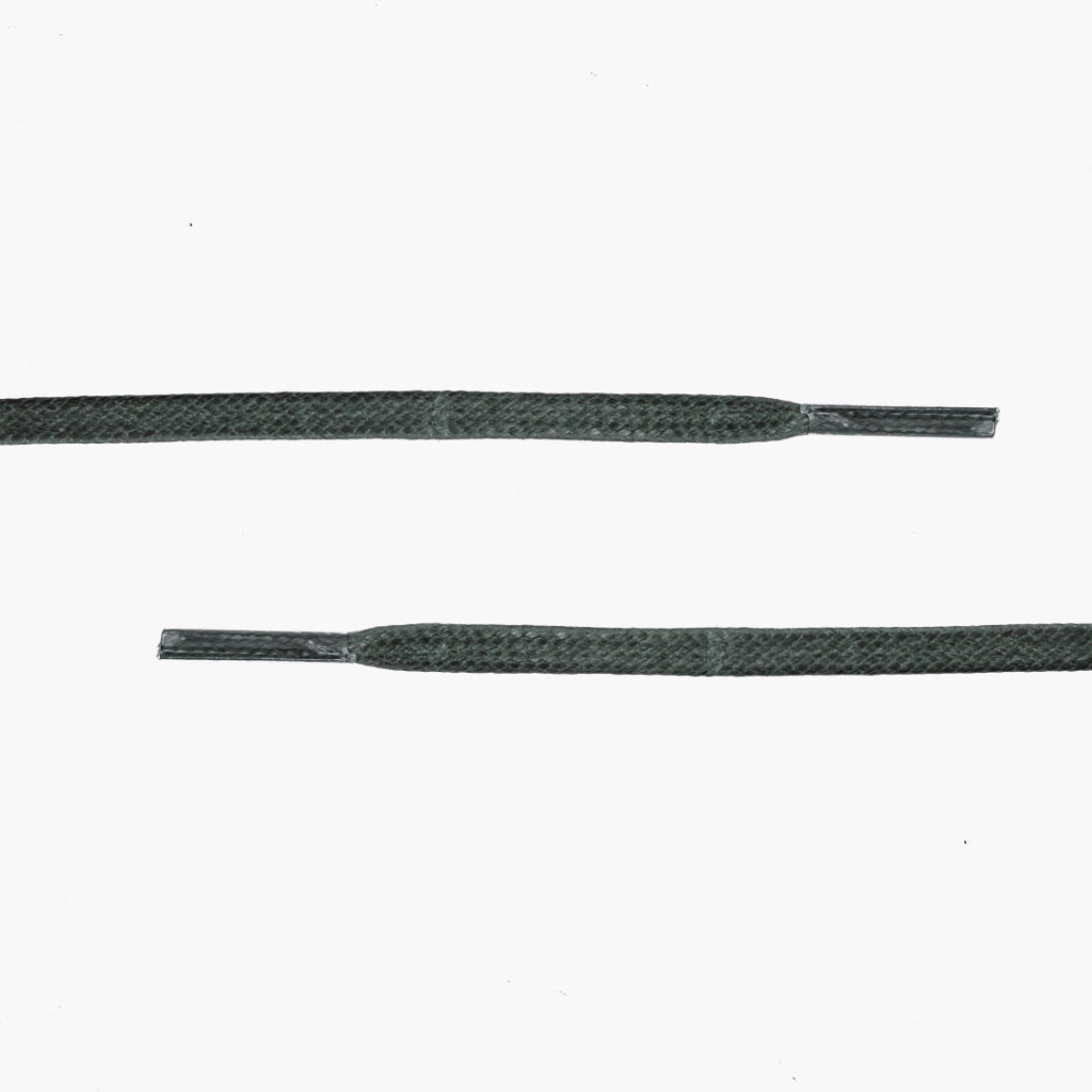 Flat Waxed Cotton Laces | Green - Image 2